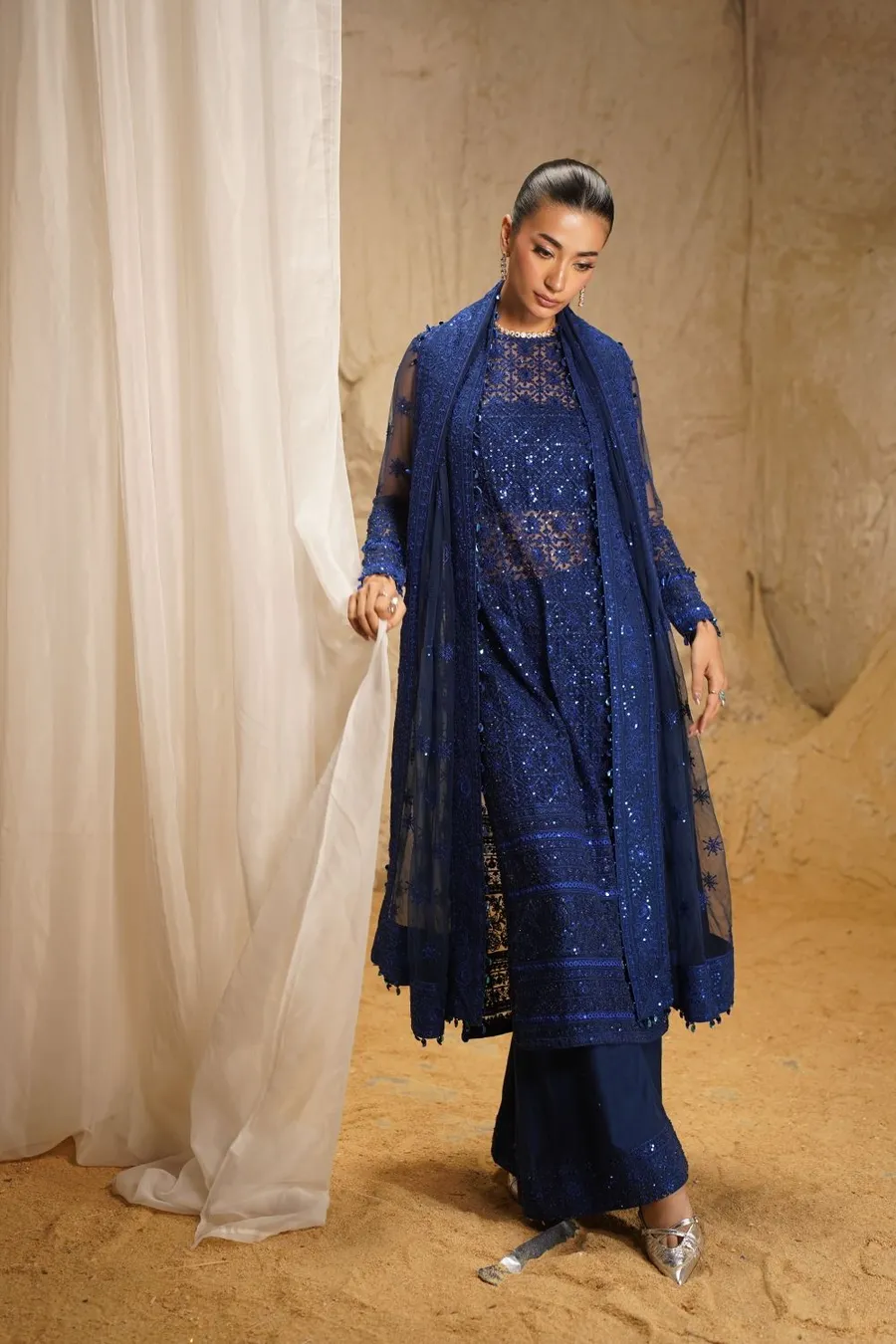Cobalt Blue Salwar Suit with Dupatta